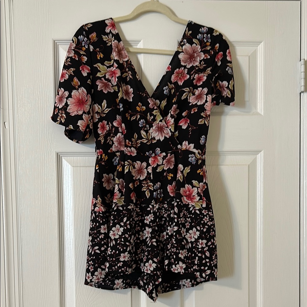 Floral V-Neck Romper